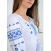 Embroidered t-shirt with long sleeves "Grace" dark blue on white